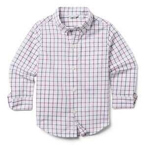 Janie and Jack White and Red Checkered Button Down Shirt